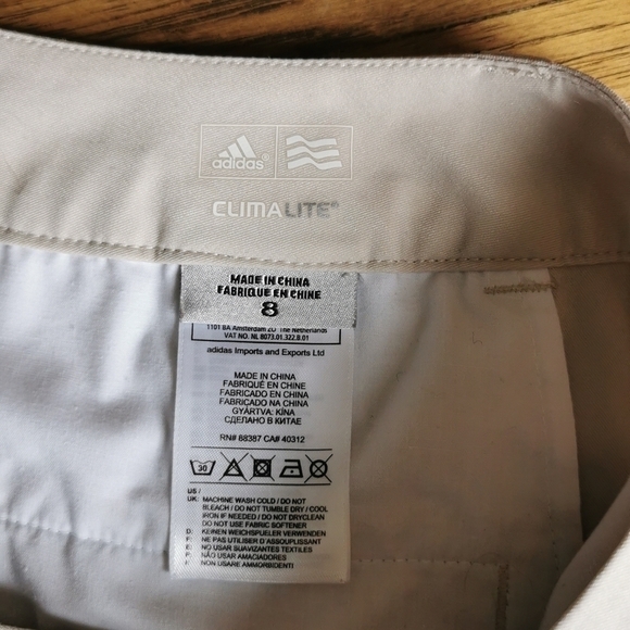 adidas Climalite Bermuda Beige Golf Shorts 8 - Picture 5 of 5
